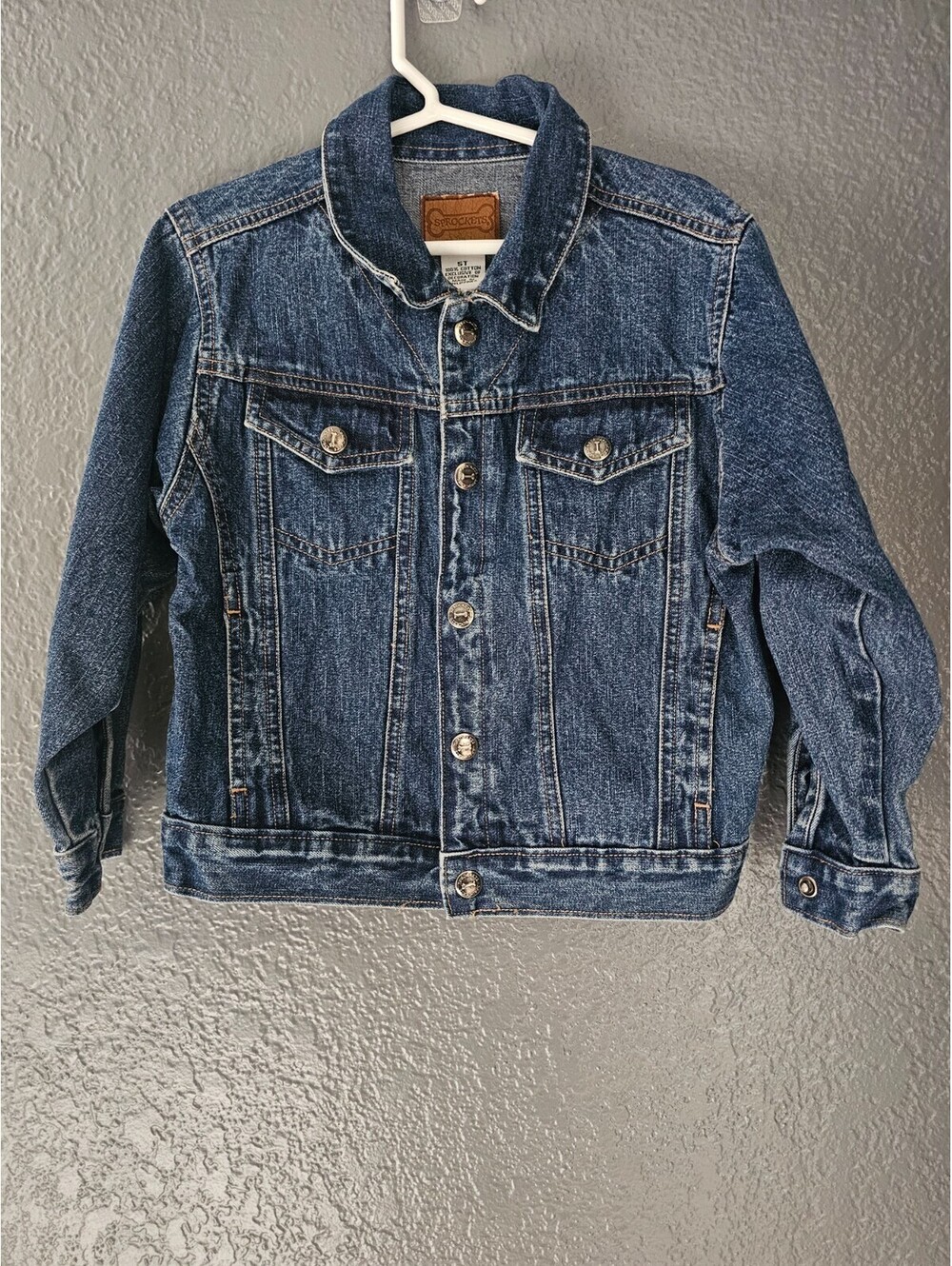 Girl's Toddler Sprockets Denim Jean Jacket Long Sleeve Blue Size 5T Snap Buttons